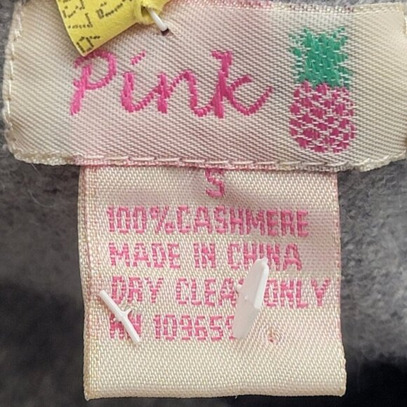 Pink Sweater Women S Gray Preppy Holiday Cashmere Embroidered Travel Outdoors - Picture 6 of 7